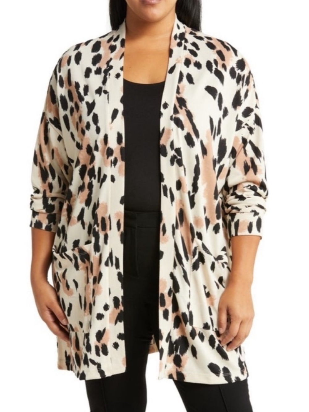 Sanctuary Leopard Print Open Cardigan Sweater Duster